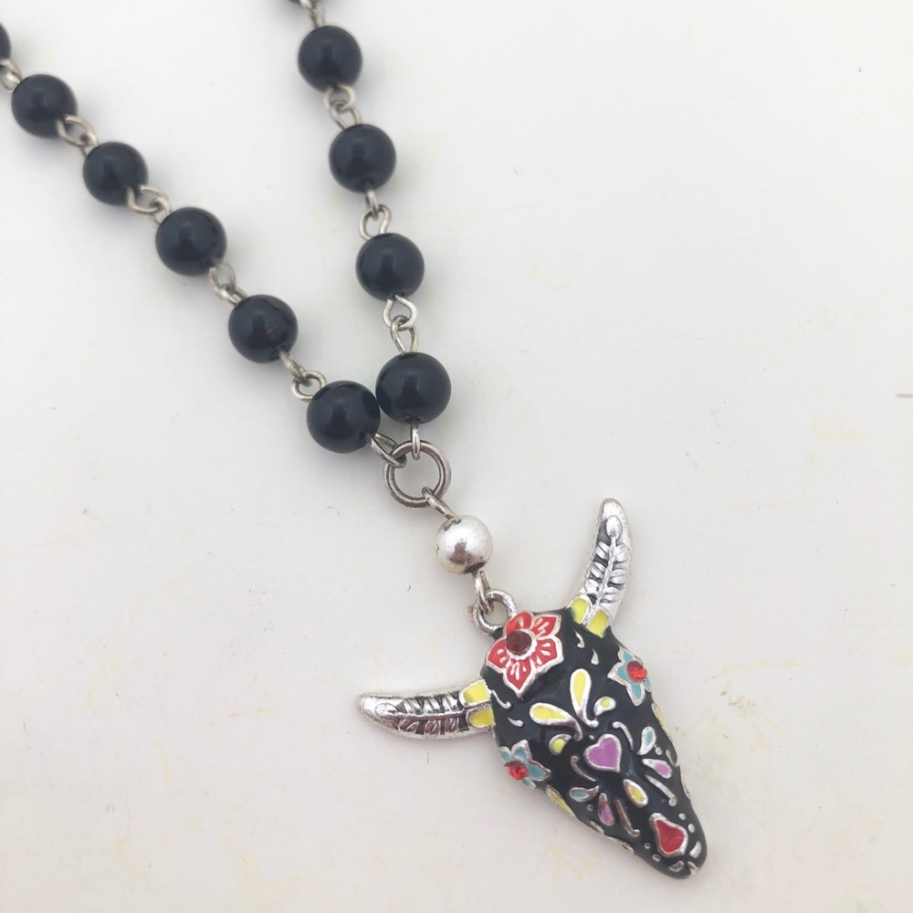 Cow Head Beaded Necklace